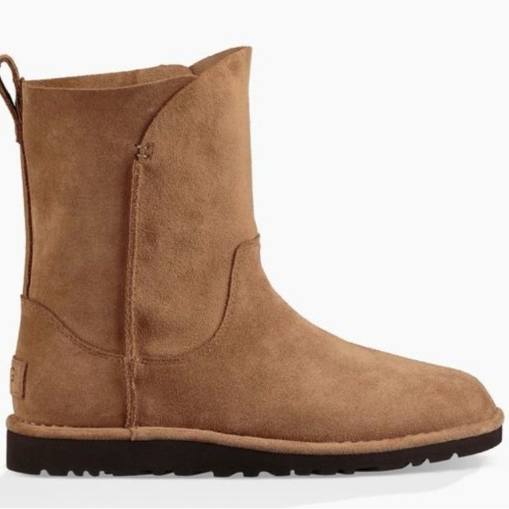 UGG Womens Booties 10 Alida Slouch Short Suede Boho Brown Flats Pull On - No Fur